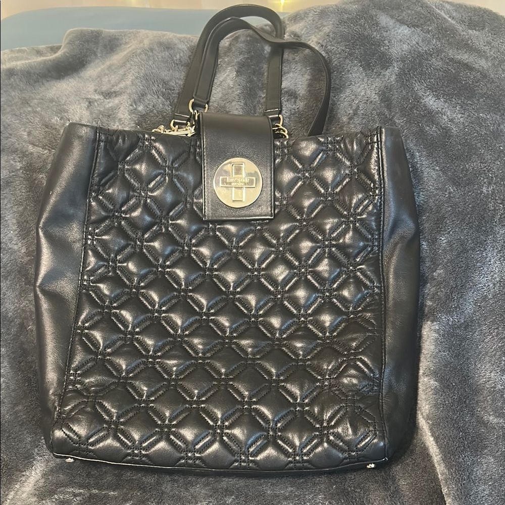 Kate Spade Astor Court Marlene Black Quilted Chain Handle Handbag Purse